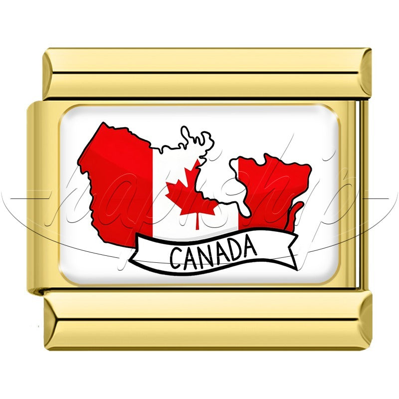 Golden National Topography Flag TZ006-Gold