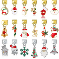Christmas themed :Tree Snowman Deer Santa Claus silver&gold