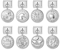 The Round Silver Milestone Medallion Dangle Charm