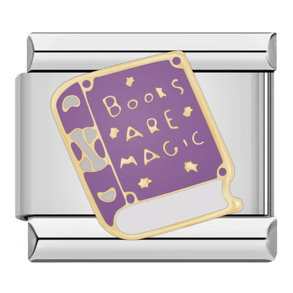 Coffee & Book Charm – Italian charm bracelet charm, design 6 of 6, by Charmtastic