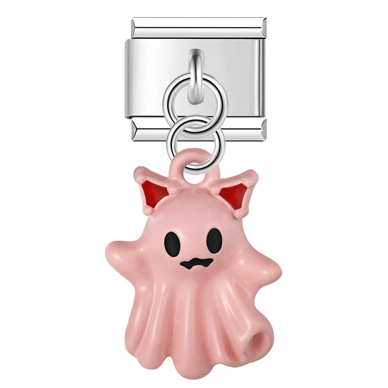 Colorful Demon Ghost charms – pink demon ghost charm, Italian charm bracelet charm by Charmtastic
