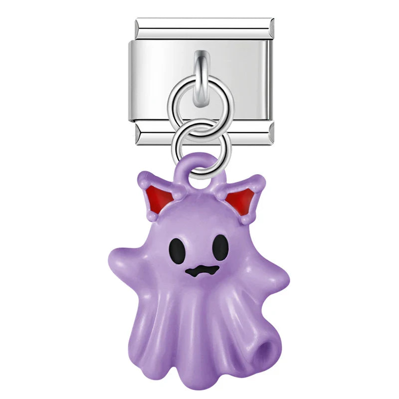 Colorful Demon Ghost charms – purple demon ghost charm, Italian charm bracelet charm by Charmtastic