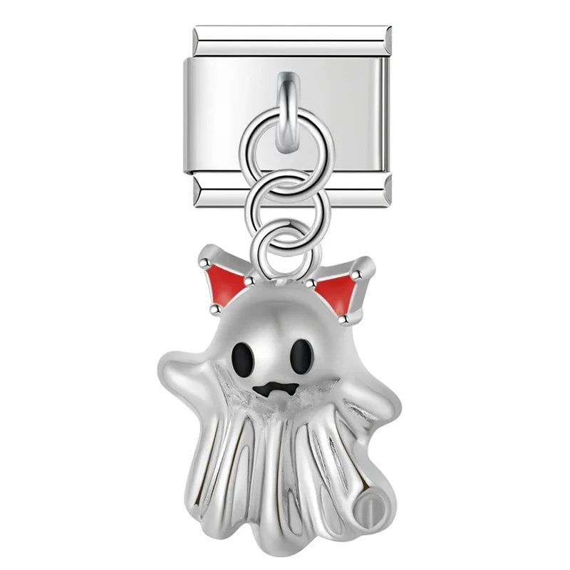Colorful Demon Ghost charms – silver demon ghost charm, Italian charm bracelet charm by Charmtastic