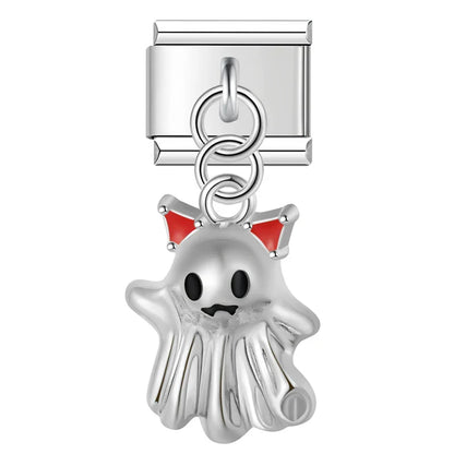 Colorful Demon Ghost charms – silver demon ghost charm, Italian charm bracelet charm by Charmtastic