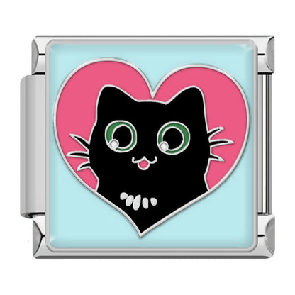 Cute Cat & Dog Charm – Pink & Blue – Italian charm bracelet charm, design 2 of 6, by Charmtastic