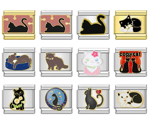 Cute Cat Italian Charm – Italian charm bracelet charm, design 1 of 6, by Charmtastic