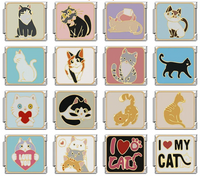Cute Kitty Cat & Feline Friend Italian Charms — Cat Lover Enamel Bracelet Links
