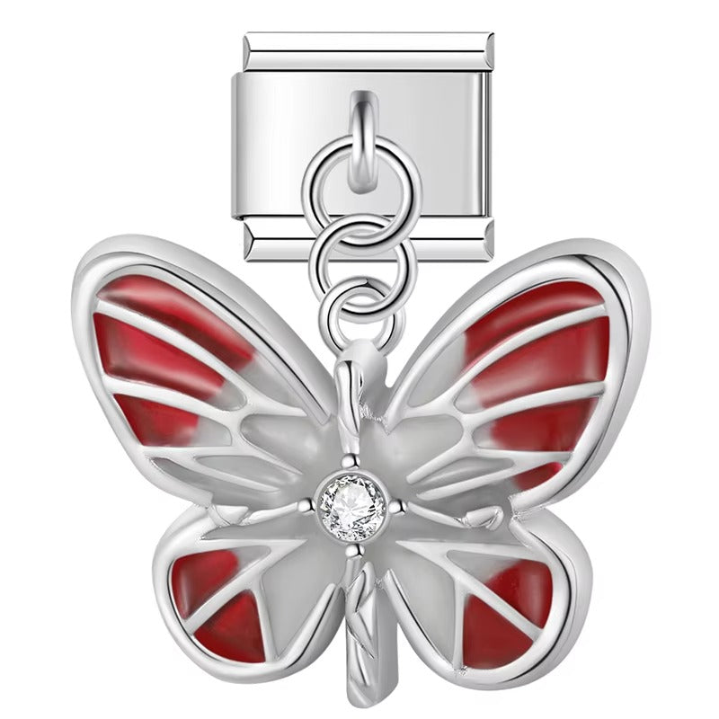 colorful butterfly dangle charms in gold