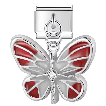 The Colourful Butterfly Dangle Charm in Gold