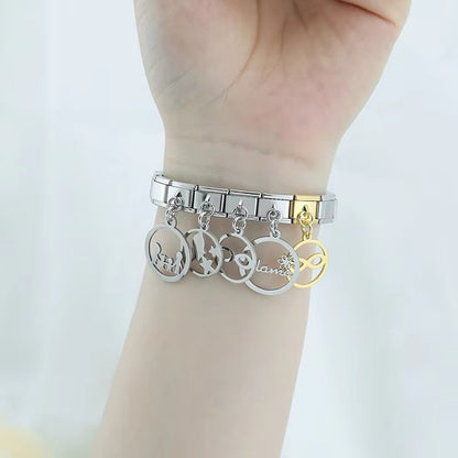 Round Infinite Mama, Love & Family Butterfly Charms