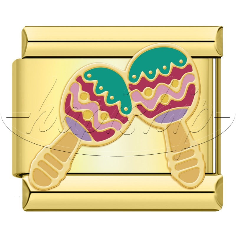 Golden Hrart Cat Flower Skull  DJ1826-A