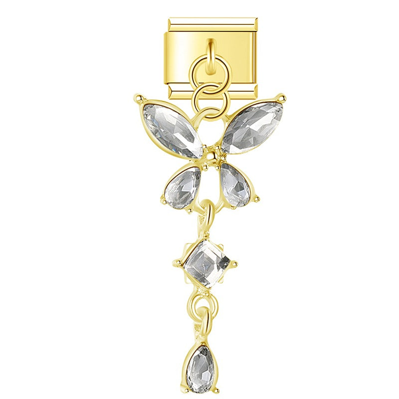 Butterfly Shiny dangle charms gold silver