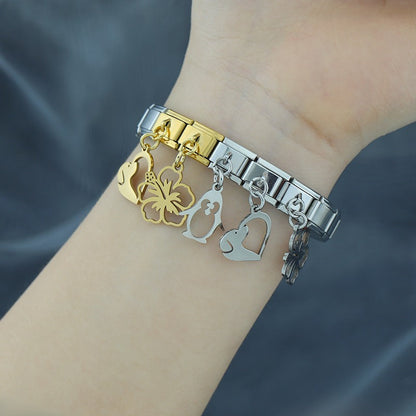 Elegant Flower, Heart, Car, Dog & Penguin Charms