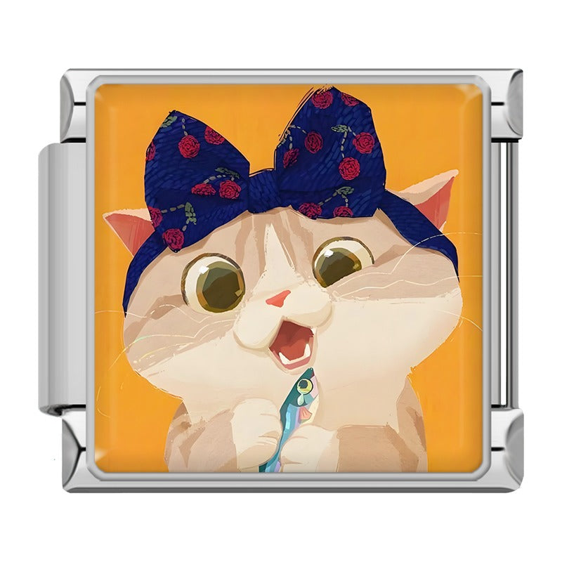 Cute Cat italian charm   TZ109