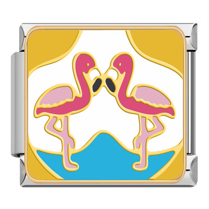 Tropical Travel Adventures Italian Charms — Beach, Palm Tree, Flamingo, Toucan & Holiday Links