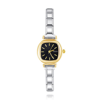 Modern Soft Square Watch with Simple Lines — Everyday Italian Charm Watch Bracelet