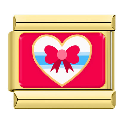 Playful Valentine's Love Gold Italian Charms — I Love You, Heart Key, Love Balloons & More