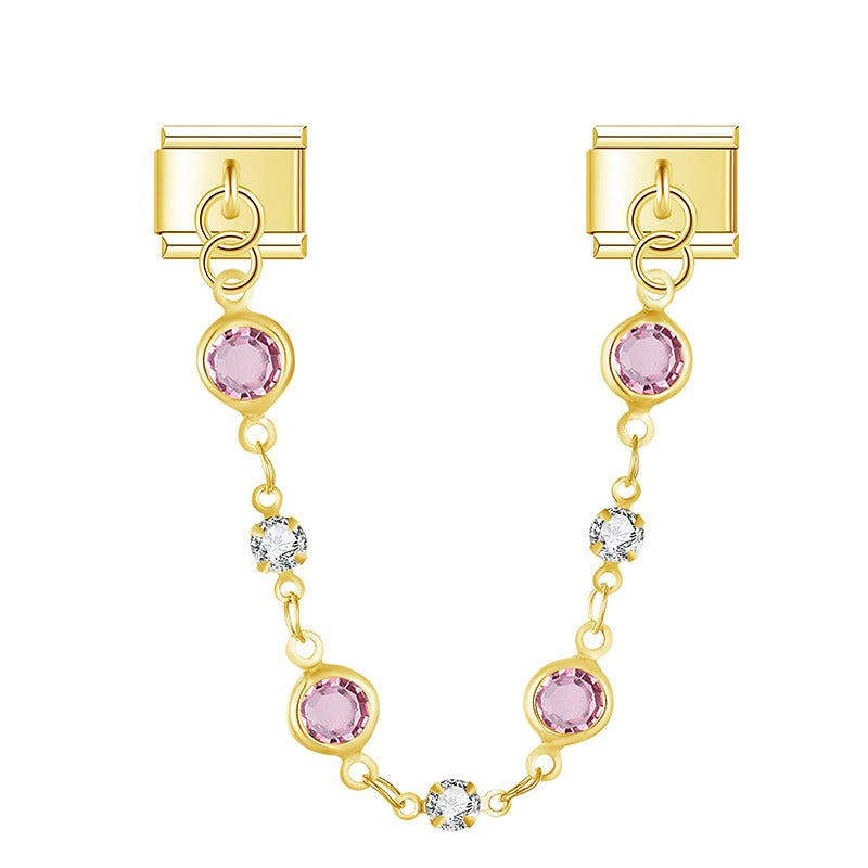 Colored Round Diamonds Chain DJ1568