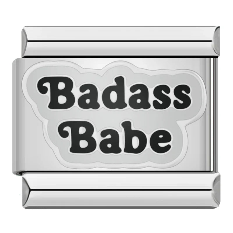 Daily Moods & Sassy Statement Enamel Italian Charms – Italian charm bracelet charm, design 5 of 6, by Charmtastic