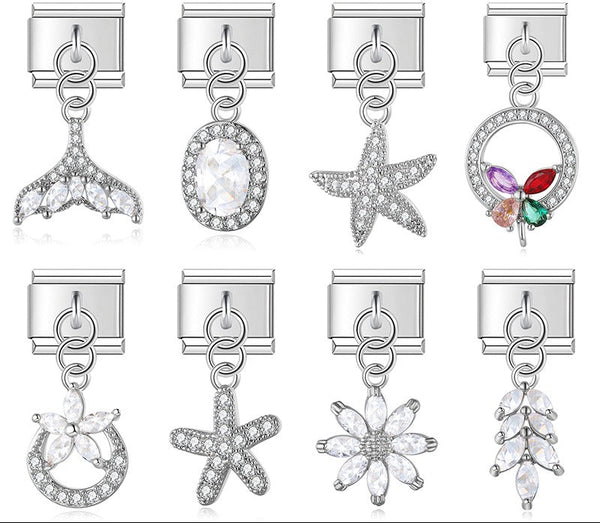 Enamel Mermaid & Ocean Fantasy Dangle Charm for Charm Bracelets