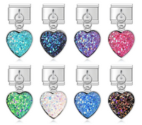 Druzy Crystal Heart Dangle Charms