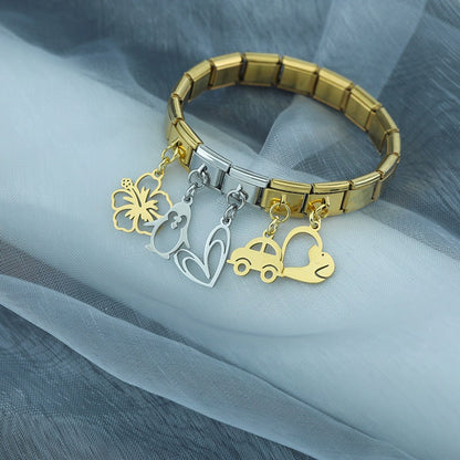 Elegant Flower, Heart, Car, Dog & Penguin Charms