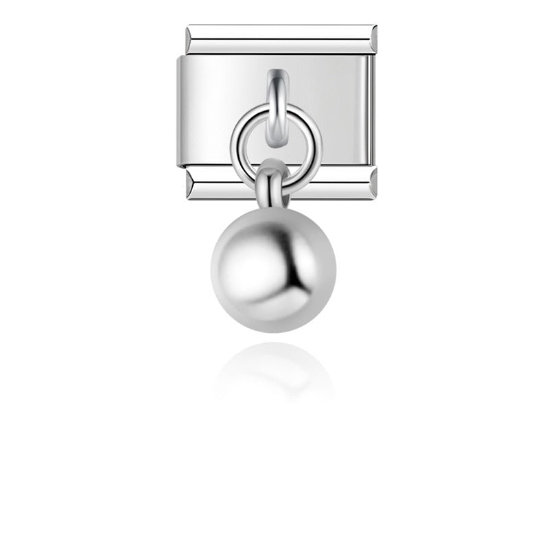 silver dangle beads charms
