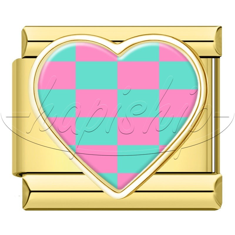 Colorful Grid Heart  TZ158