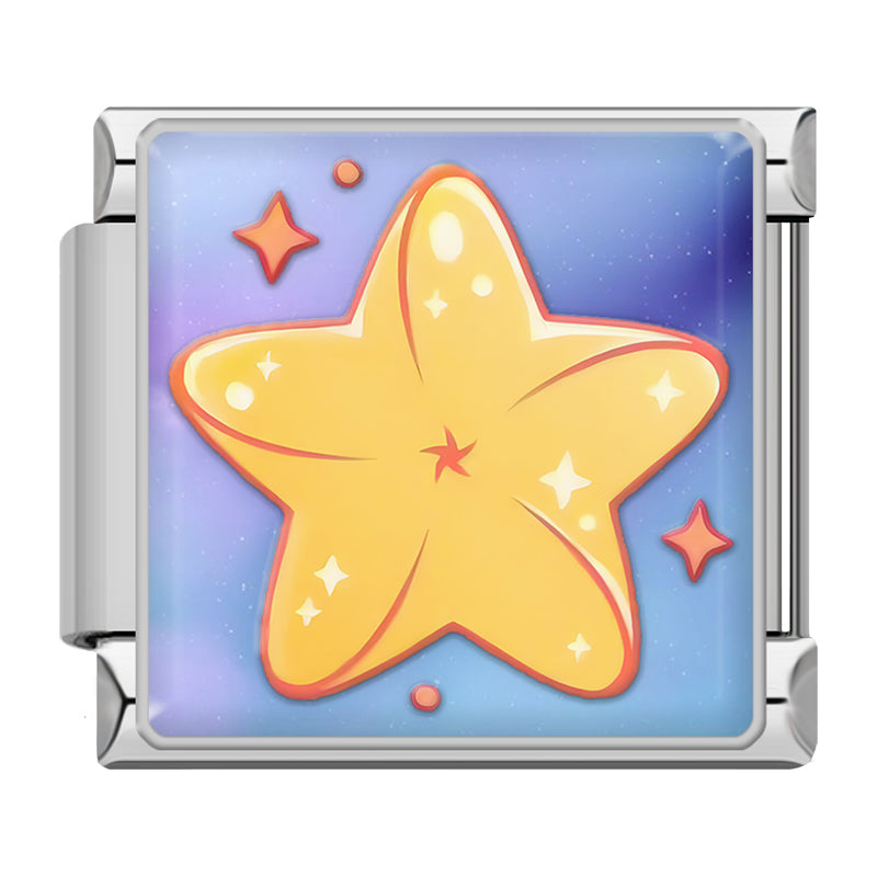 Dreamy Space and Sweets Italian Charm – sparkling star charm, Italian charm bracelet charm by Charmtastic