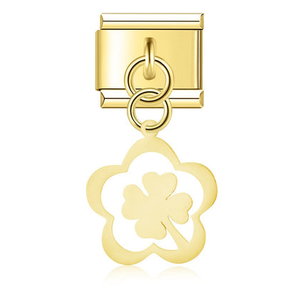 The Delicate Cut-Out Heart & Floral Silhouette Dangle Charm