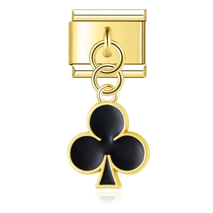 The Classic Motif & Colourful Enamel Dangle Charm in Gold