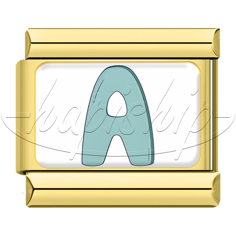 Golden Colorful 26 English Letters TZ037-Gold