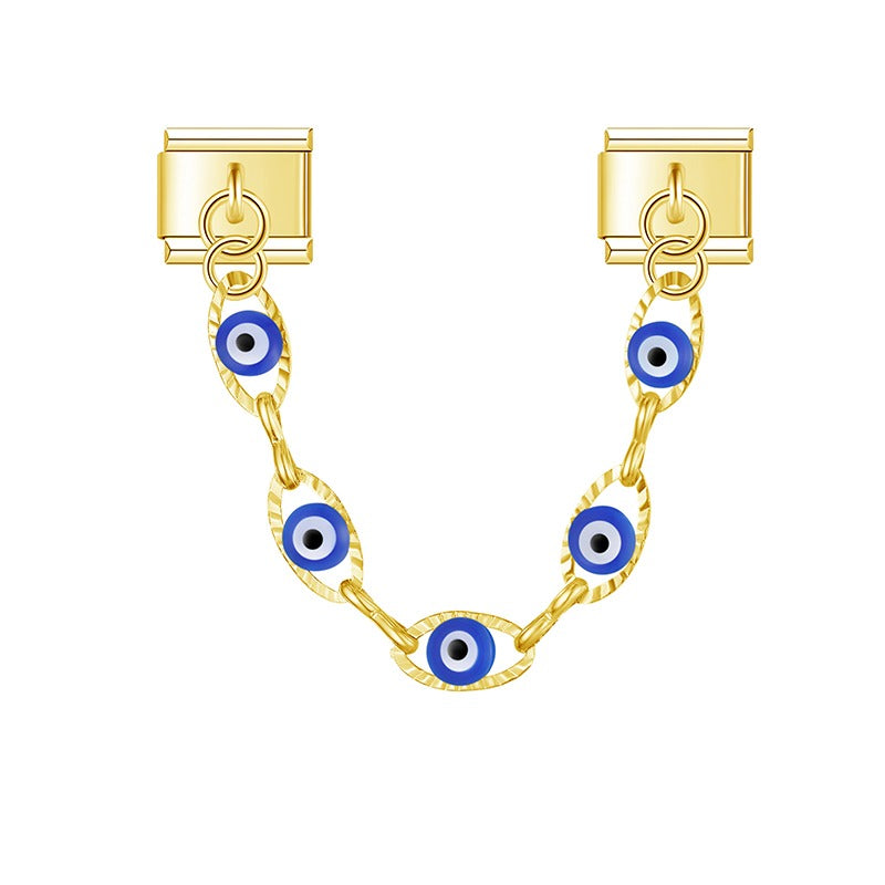 Colorful Eye Chain dangle charms silver&gold