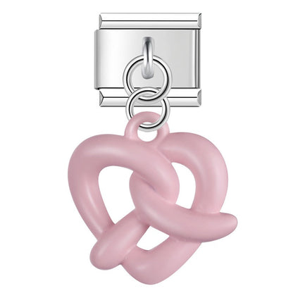 The Heart Knot Pretzel Dangle Charm in Classic & Pastel