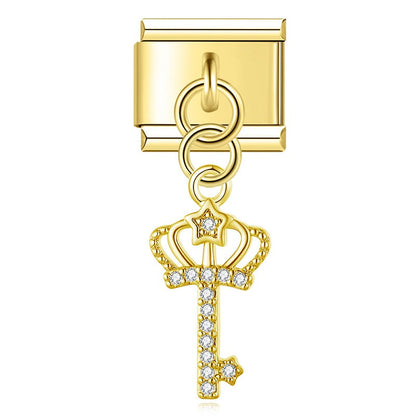 Elegant Diamond Starfish Star Flower charms in gold