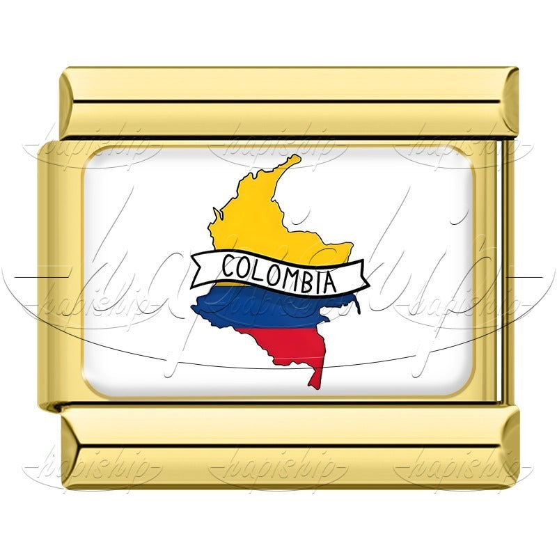 Golden National Topography Flag TZ006-Gold