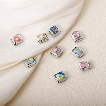 Cute Magic & Bee Puns Italian Charms — Bee Queen, Flower Angel & Nature Bracelet Links