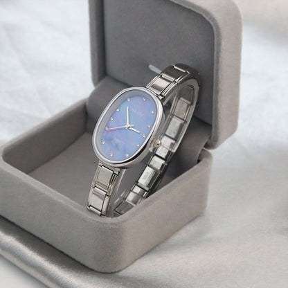 Classic Oval Case Italian Charm Watch — Graceful Everyday Watch Bracelet
