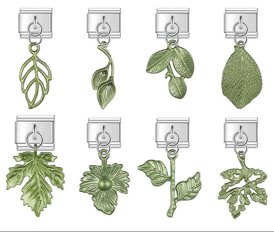 Green Leaves  dangle charms