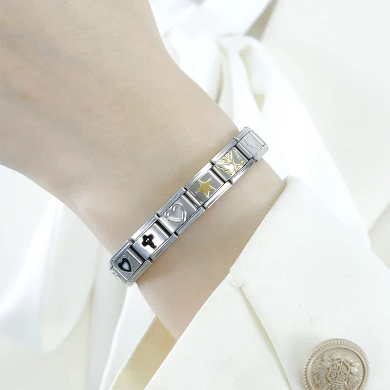 Elegant Charms: Daisy, Heart, Flower, Butterfly & Cross – Italian charm bracelet charm, design 4 of 6, by Charmtastic