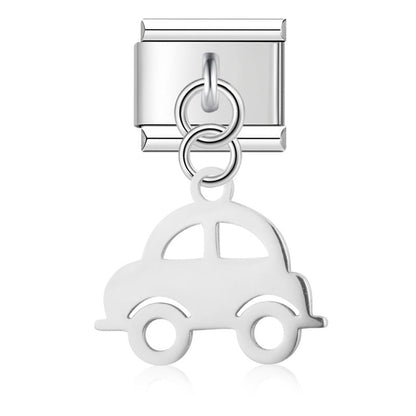 elegant charms Flower Heart Car Dog Penguin – car dangle charm in silver, Italian charm bracelet charm by Charmtastic