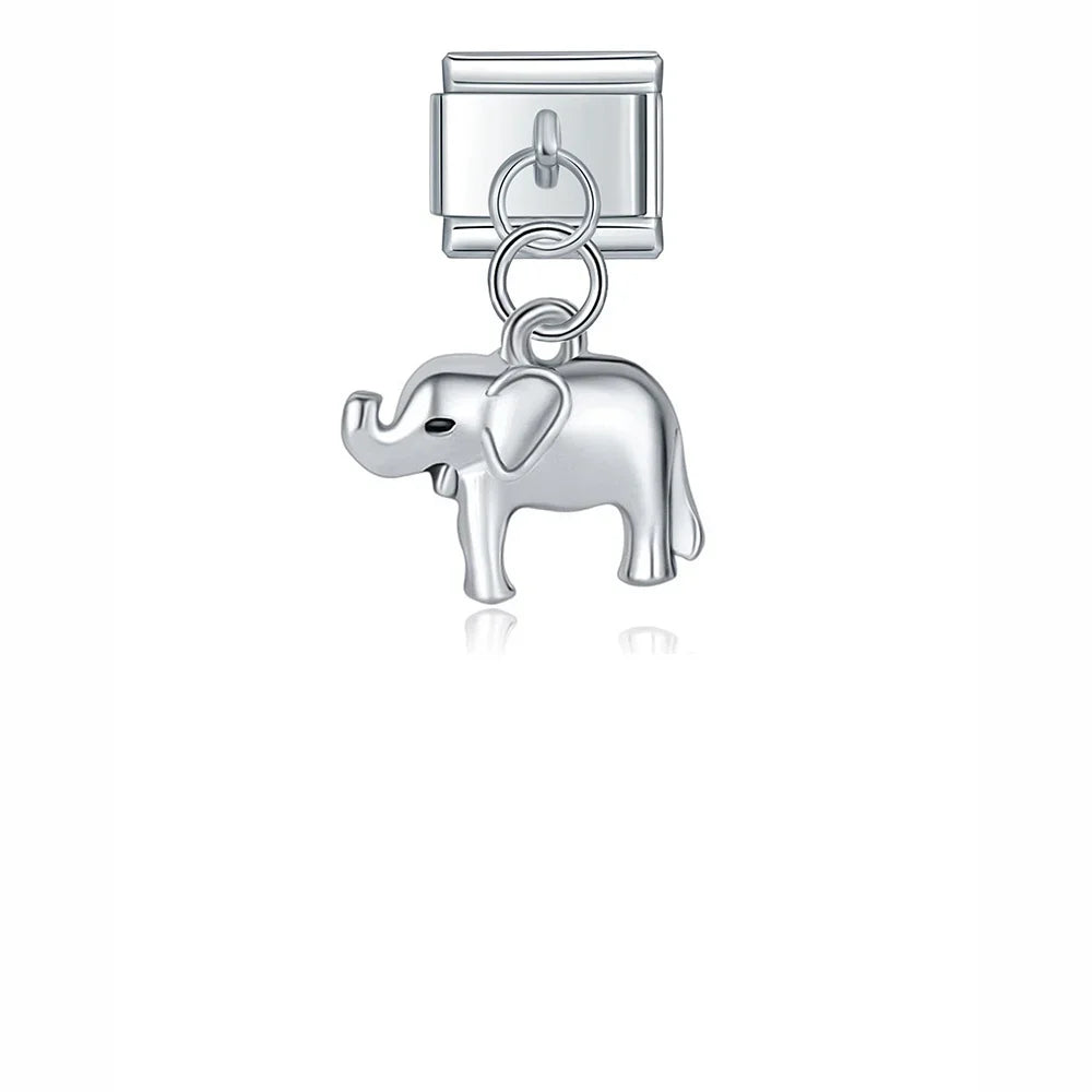Elephant silver Italian charm, by Charmtastic