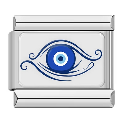 Evil eye Italian charm — eye in heart design, by Charmtastic