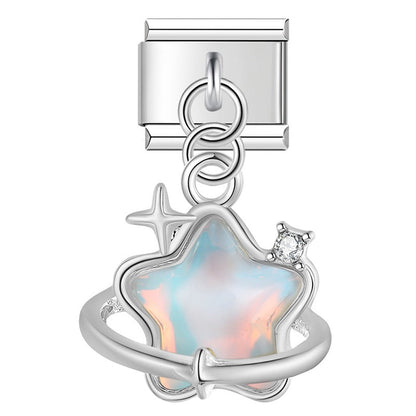 The Celestial Star & Ruffled Heart Dangle Charm
