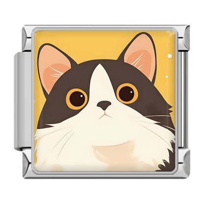 Kawaii Cat & Sweet Snack Time Italian Charms — Fishy Calico, Boba Tea, Avocado Kitty & More