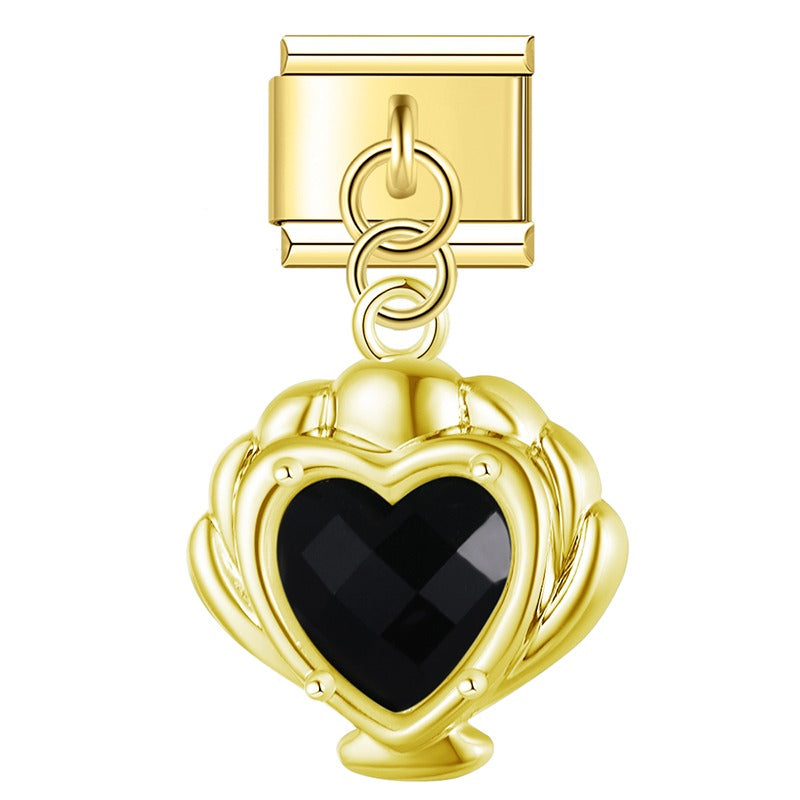 Mermaid’s Treasure Shell & Opalescent Heart Dangle Charm