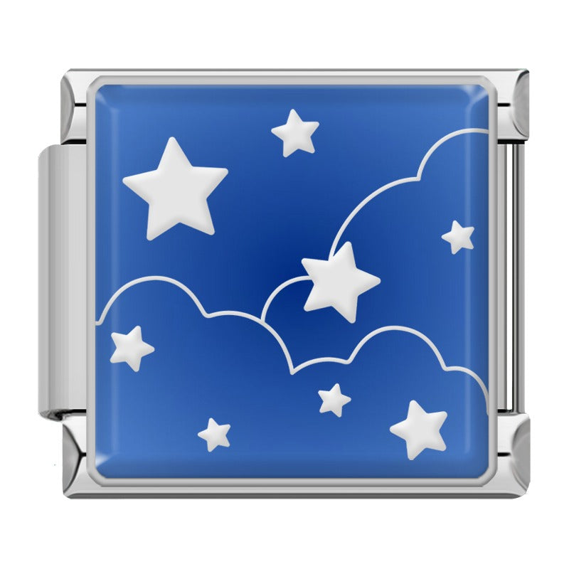 Blue starlit sky Moon Star Heart TZ168