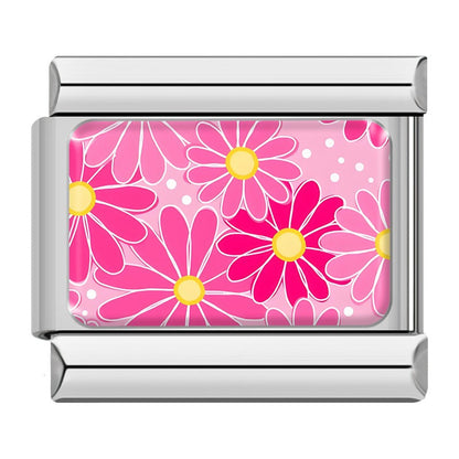 Colorful Rainbow & Floral Pattern Italian Charms