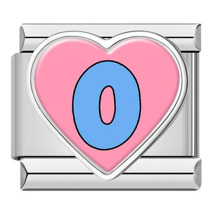 Colourful Heart Letter Initial Italian Charms a–z — Lowercase Alphabet Heart Bracelet Links