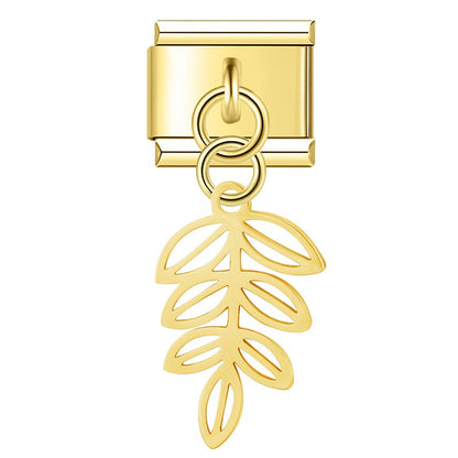 Delicate Cutout Leaf Dangle Charm